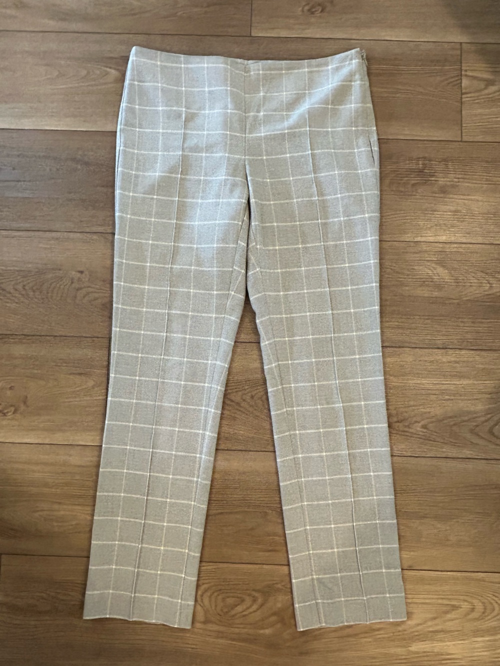 Anthropologie Cartonnier Gray Windowpane Ankle Pants Career Est. Size 10